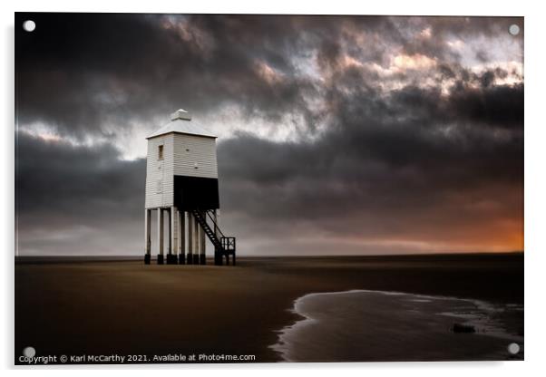 Burnham-on-Sea lower Lighthouse Acrylic by Karl McCarthy