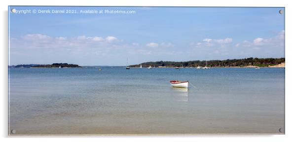 Bramble Bush Bay Boat (panoramic) Acrylic by Derek Daniel