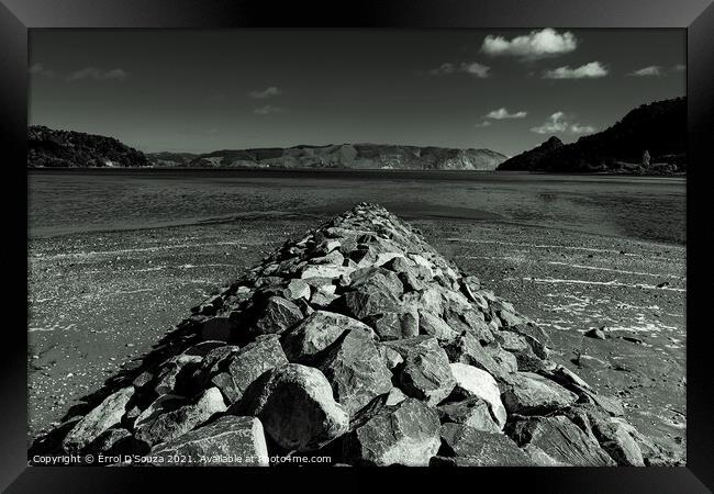 Black and White Rock Wall  Framed Print by Errol D'Souza