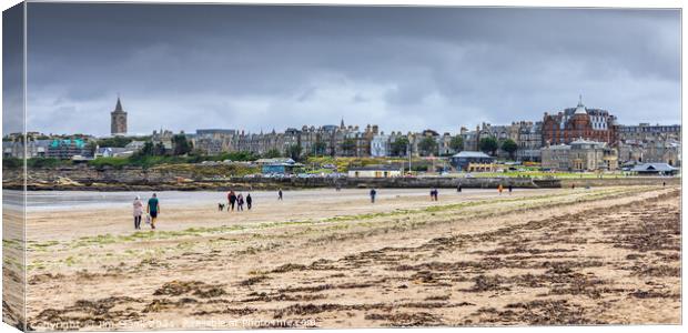 St Andrews from West Sands Beach Canvas Print by Jim Monk