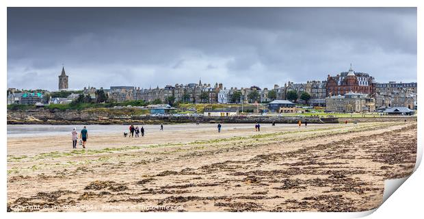 St Andrews from West Sands Beach Print by Jim Monk