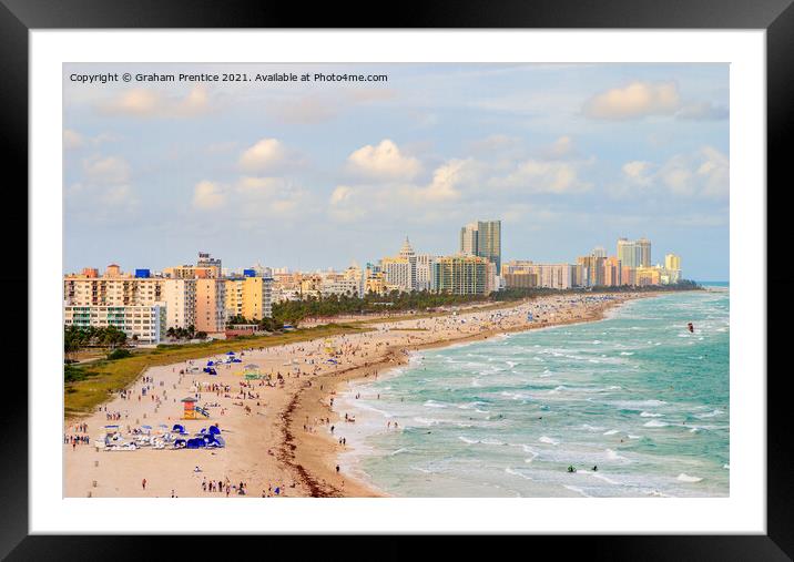 Miami Beach Waterfront Framed Mounted Print by Graham Prentice