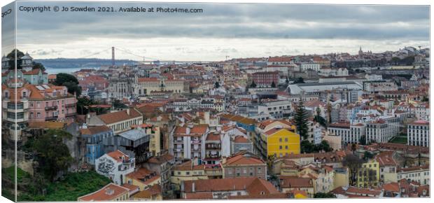 Lisbon Roof Tops Canvas Print by Jo Sowden