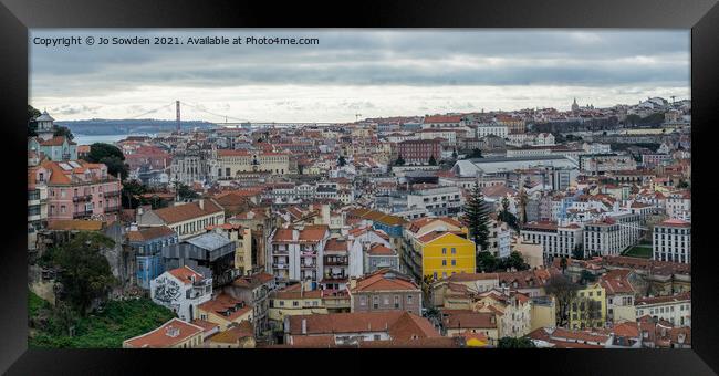Lisbon Roof Tops Framed Print by Jo Sowden