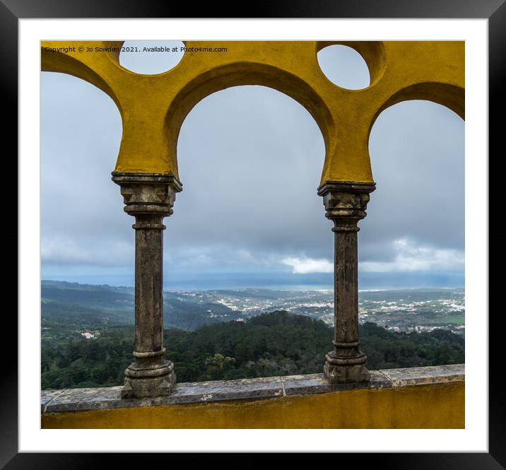 View from Sintra Pena Palace Framed Mounted Print by Jo Sowden