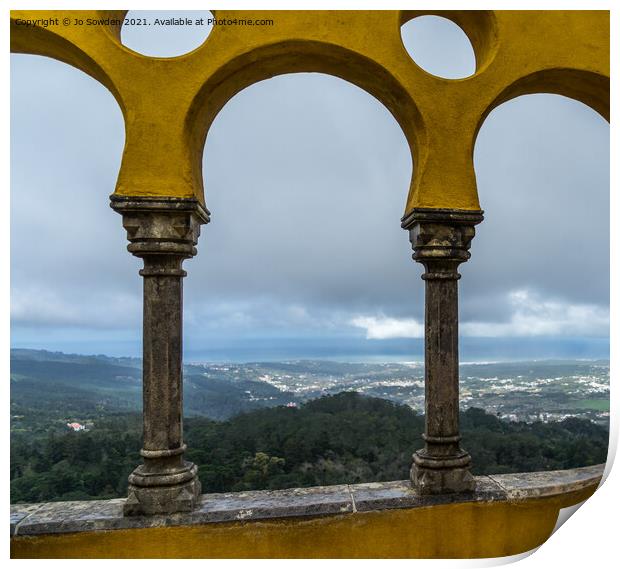 View from Sintra Pena Palace Print by Jo Sowden