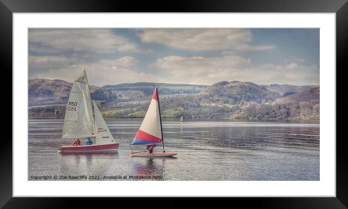 Boats on Ullswater Framed Mounted Print by Zoe Rawcliffe