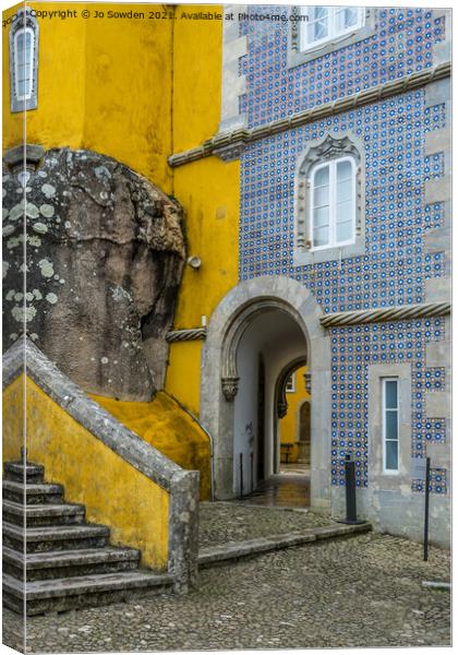 Pena Palace Architecture, Portugal Canvas Print by Jo Sowden