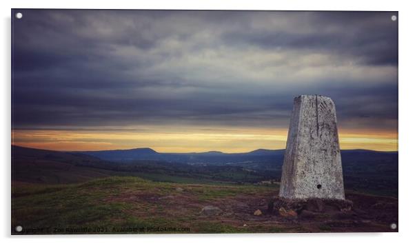 Weets trig point Acrylic by Zoe Rawcliffe