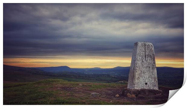 Weets trig point Print by Zoe Rawcliffe