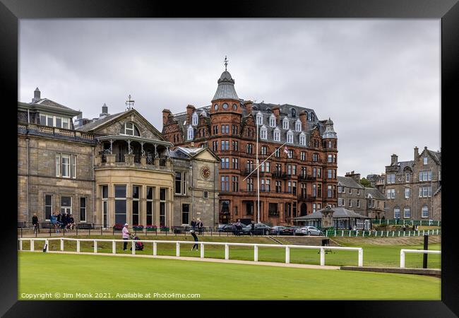 Tee Off at St Andrews Framed Print by Jim Monk