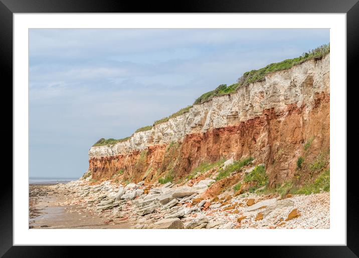 Hunstanton cliffs at low tide Framed Mounted Print by Jason Wells