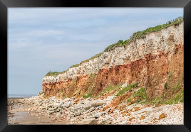 Hunstanton cliffs at low tide Framed Print by Jason Wells