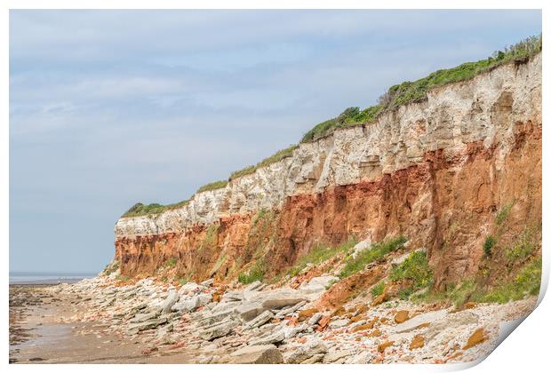 Hunstanton cliffs at low tide Print by Jason Wells