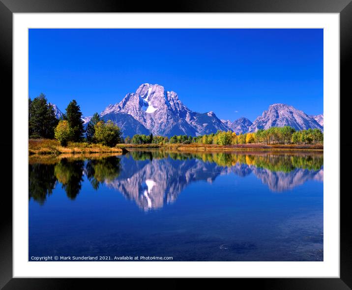 Mount Moran in Afternoon Light Framed Mounted Print by Mark Sunderland