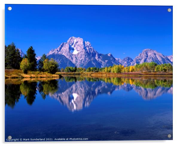 Mount Moran in Afternoon Light Acrylic by Mark Sunderland