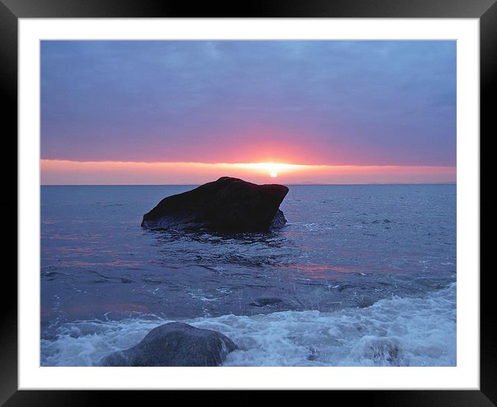 Lleyn Peninsula Coast Sunset. Framed Mounted Print by paulette hurley