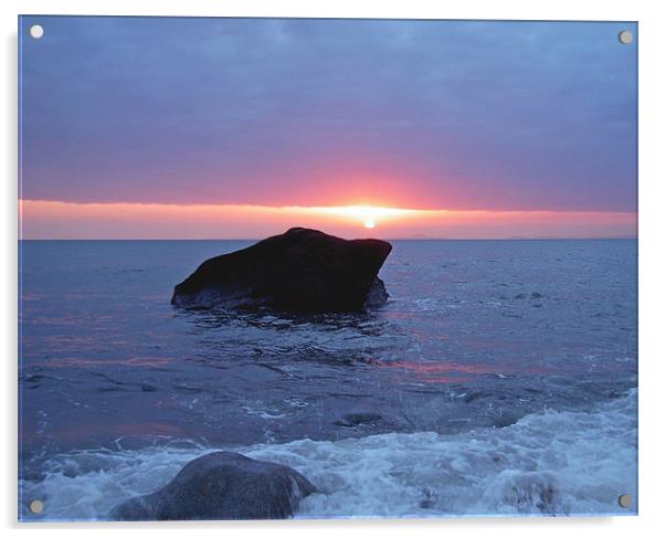 Lleyn Peninsula Coast Sunset. Acrylic by paulette hurley