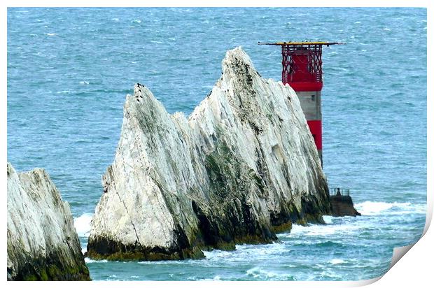 Iconic Needles Lighthouse Isle of Wight Print by Roger Mechan