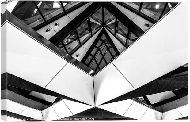 Abstract Monochrome Gherkin of London Canvas Print by Stephen Bailey