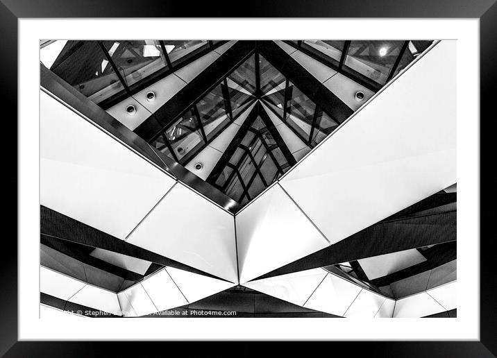 Abstract Monochrome Gherkin of London Framed Mounted Print by Stephen Bailey