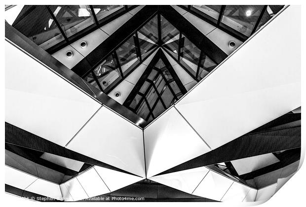 Abstract Monochrome Gherkin of London Print by Stephen Bailey