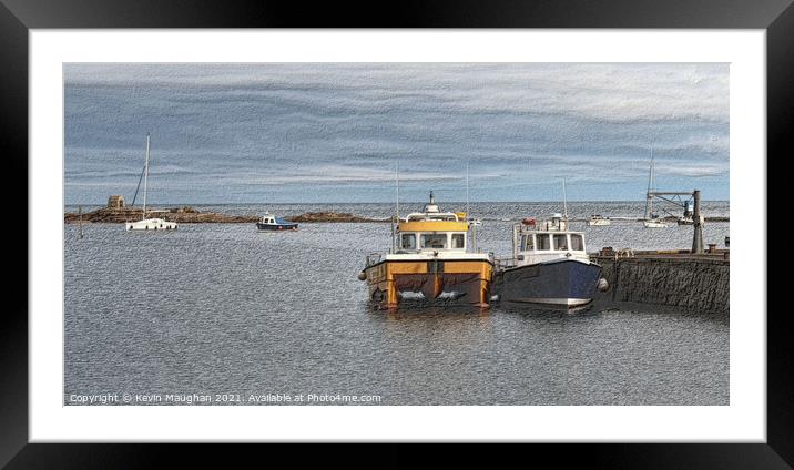 Fishing Boats At Seahouses Northumberland Framed Mounted Print by Kevin Maughan