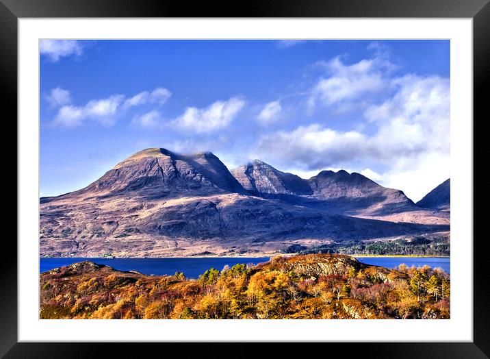 Torridon and Ben Alligin in Autumn Colours Framed Mounted Print by Jacqi Elmslie