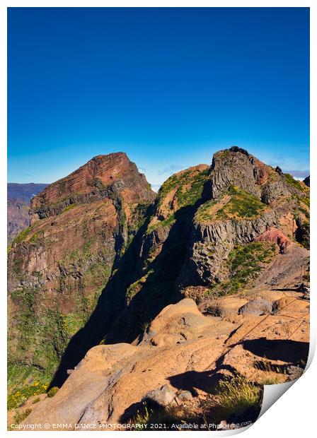 Pico Ruivo and Pico do Arieiro Trail, Madeira Print by EMMA DANCE PHOTOGRAPHY