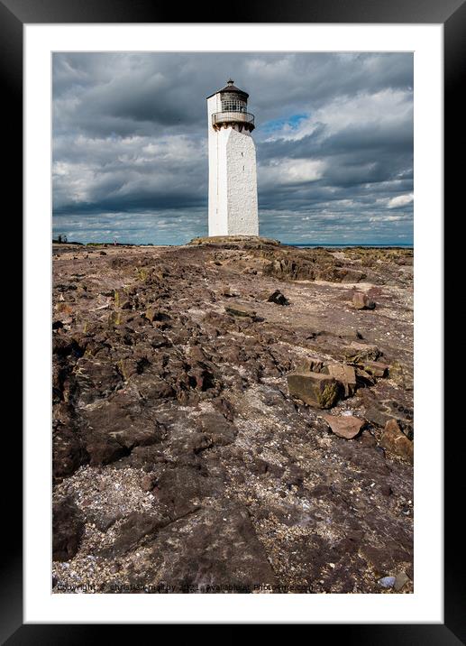 a picture of southerness lighthouse on the solway Framed Mounted Print by christian maltby