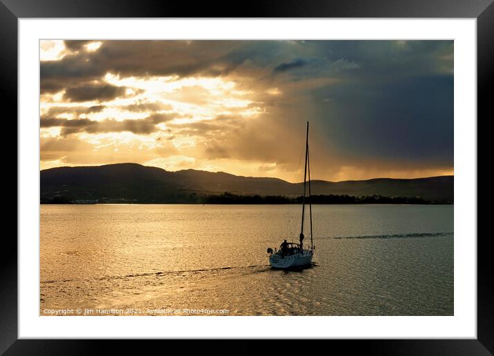 Sailing into the sunset Framed Mounted Print by jim Hamilton
