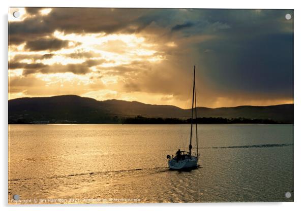 Sailing into the sunset Acrylic by jim Hamilton