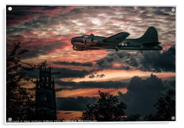 B17 over Boston Acrylic by Peter Anthony Rollings