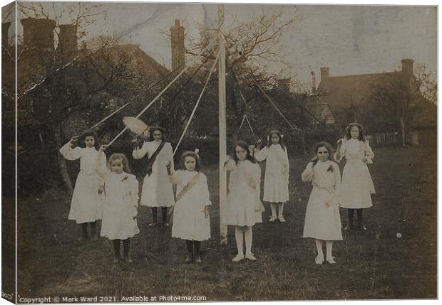 Maypole Dancing in Sussex from long ago Canvas Print by Mark Ward