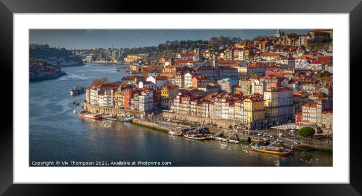 Porto and The River Douro  Framed Mounted Print by Viv Thompson