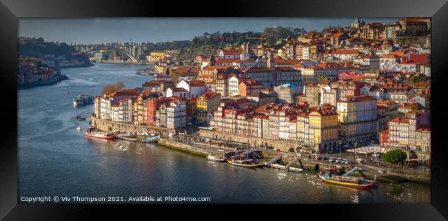 Porto and The River Douro  Framed Print by Viv Thompson