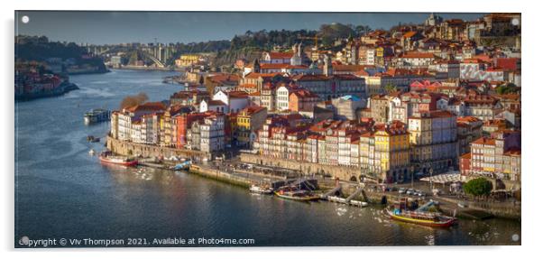 Porto and The River Douro  Acrylic by Viv Thompson