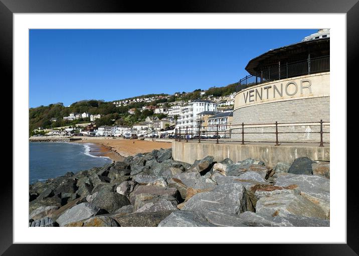 Ventnor beach and bandstand Isle of Wight Framed Mounted Print by Roger Mechan