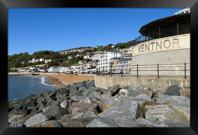 Ventnor beach and bandstand Isle of Wight Framed Print by Roger Mechan