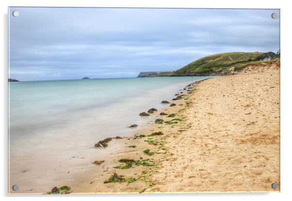 Rock Beach Cornwall  Acrylic by Ollie Hully