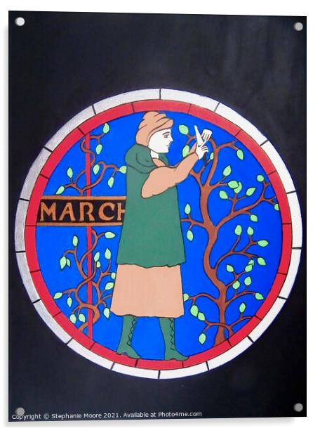 Medieval Month of March Acrylic by Stephanie Moore