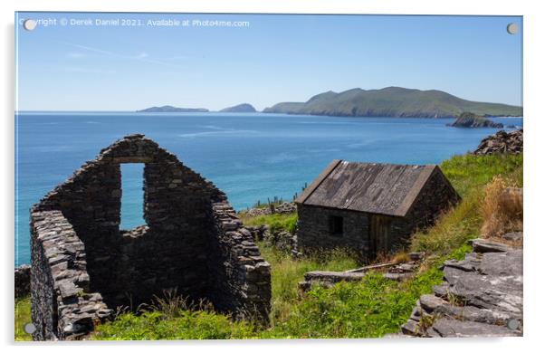 Slea Head Ruins Acrylic by Derek Daniel