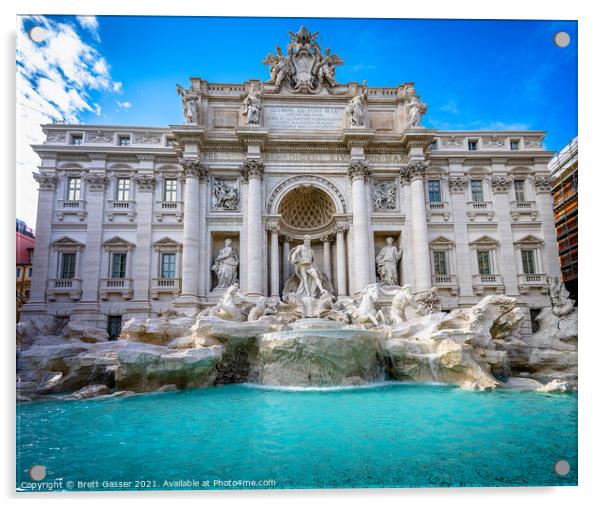 Trevi Fountain, Rome, Italy Acrylic by Brett Gasser