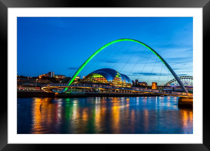 Newcastle at night Framed Mounted Print by chris smith