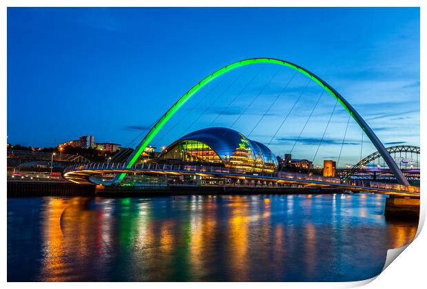 Newcastle at night Print by chris smith