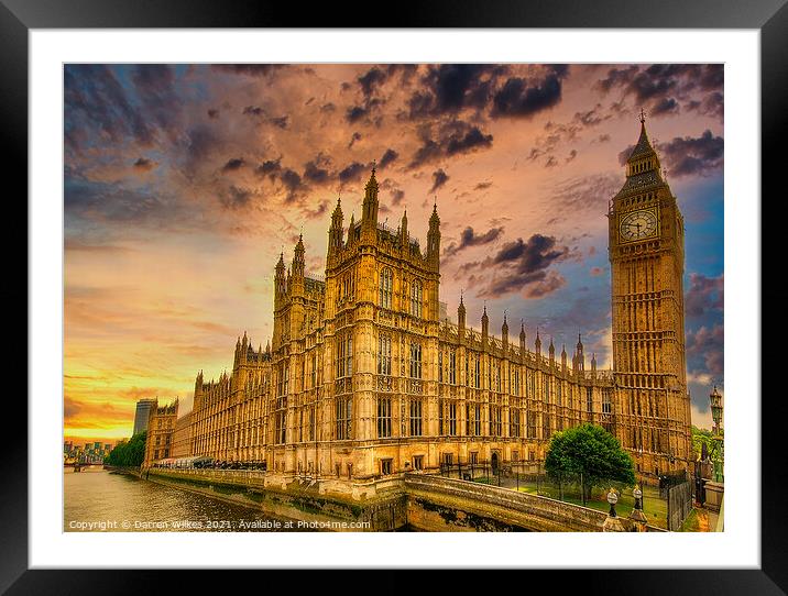 Majestic Sunset View of Londons Iconic Landmark Framed Mounted Print by Darren Wilkes