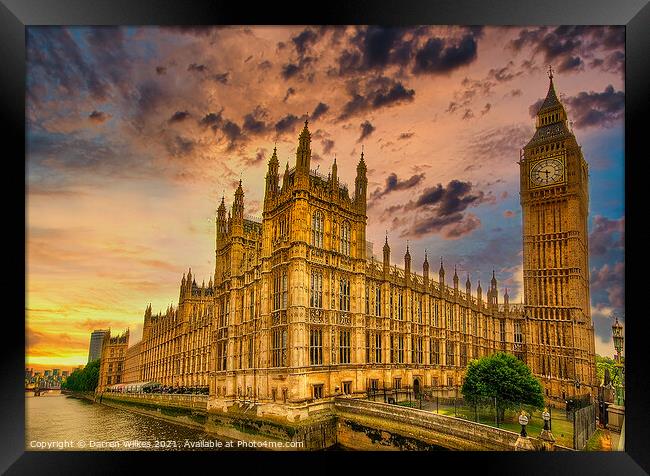 Majestic Sunset View of Londons Iconic Landmark Framed Print by Darren Wilkes