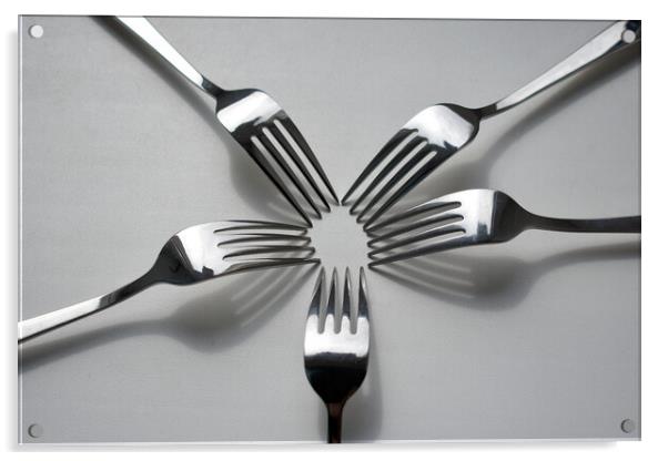 Abstract shape forks Acrylic by Stan Lihai