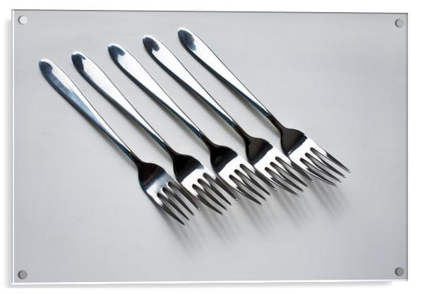 5 forks Acrylic by Stan Lihai