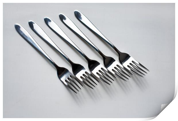 5 forks Print by Stan Lihai